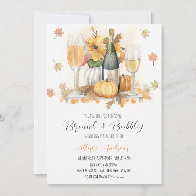 Invitation au brunch d'automne, Brunch et Bubbly (Devant)