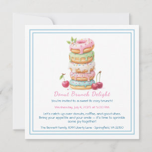 Invitation au Brunch de Donuts Réunion Colorée de