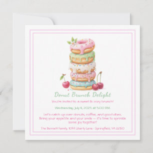 Invitation au Brunch de Donuts Réunion Colorée de