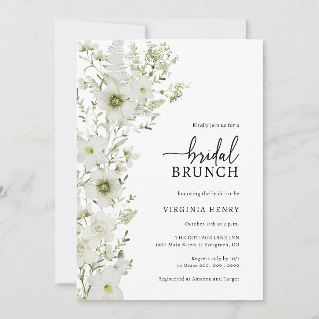 Invitation au brunch de mariage dans la verdure (Devant)