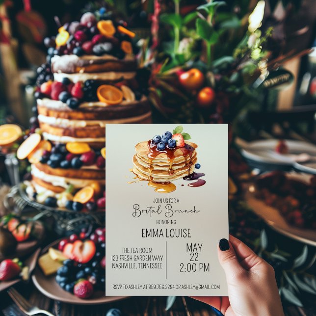 Invitation au brunch de mariage pour les pancakes (Créateur téléchargé)
