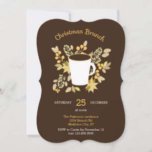 Invitation au brunch de Noël en fleurs