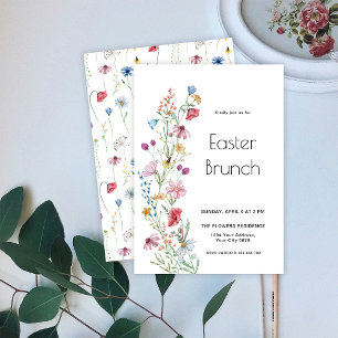 Invitation au brunch de Pâques aux fleurs sauvages