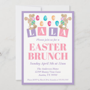Invitation au brunch de Pâques de La La Easter Bun