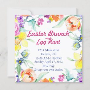 Invitation au brunch de Pâques et chasse aux œufs