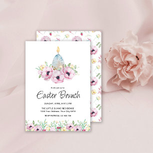 Invitation au brunch de Pâques floral