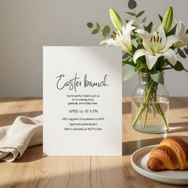Invitation au brunch de Pâques | Printemps élégant (Créateur téléchargé)