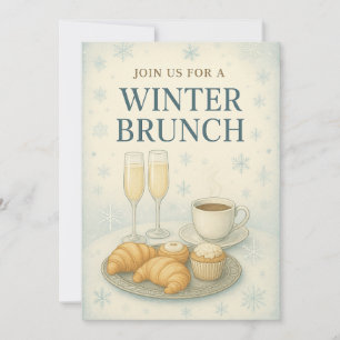 Invitation au Brunch d'Hiver   Élégant Givré 