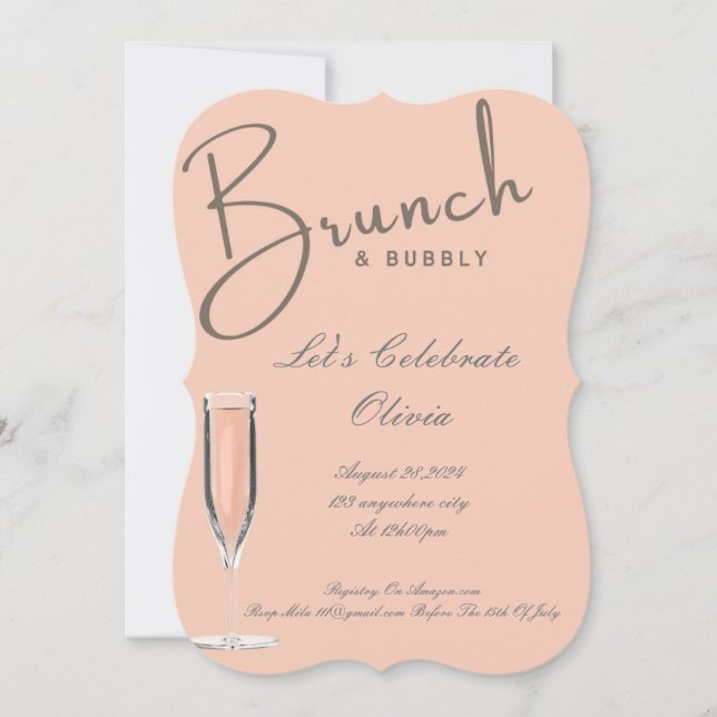 INVITATION AU BRUNCH ET AU CHAMPAGNE POUR LA FÊTE  (Devant)