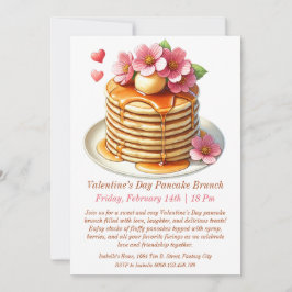 Invitation au brunch Pancakes et Pétales