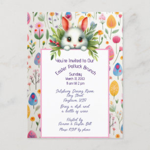 Invitation au brunch potluck du lapin de Pâques et