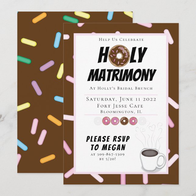 Invitation au brunch sur le mariage sacré personna (Devant / Derrière)