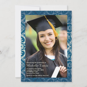 Invitation au cadre photo Blue Brilliance