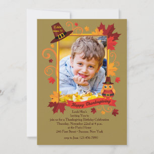 Invitation au cadre photo de Thanksgiving