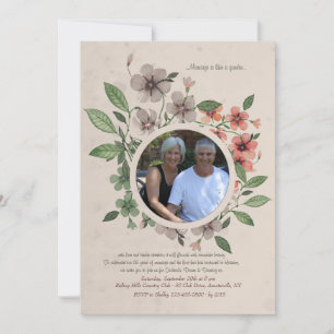 Invitation au cadre photo floral