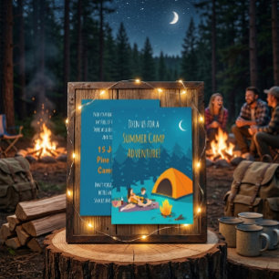 Invitation au camp d'été   Design dessiné à la mai