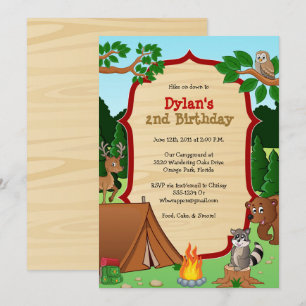 Invitation au camping - Camp Invitation de fête d'
