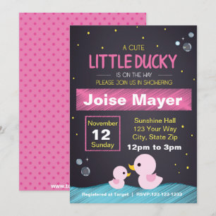 Invitation au canard en caoutchouc de Chalkboard (
