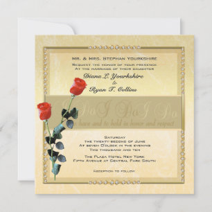 Invitation au Champagne moyen et aux Roses rouges