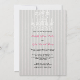 Invitation au chandelier blanc et argenté