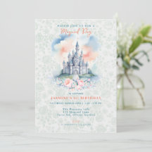 Invitation au Château de Princesse Magique Floral