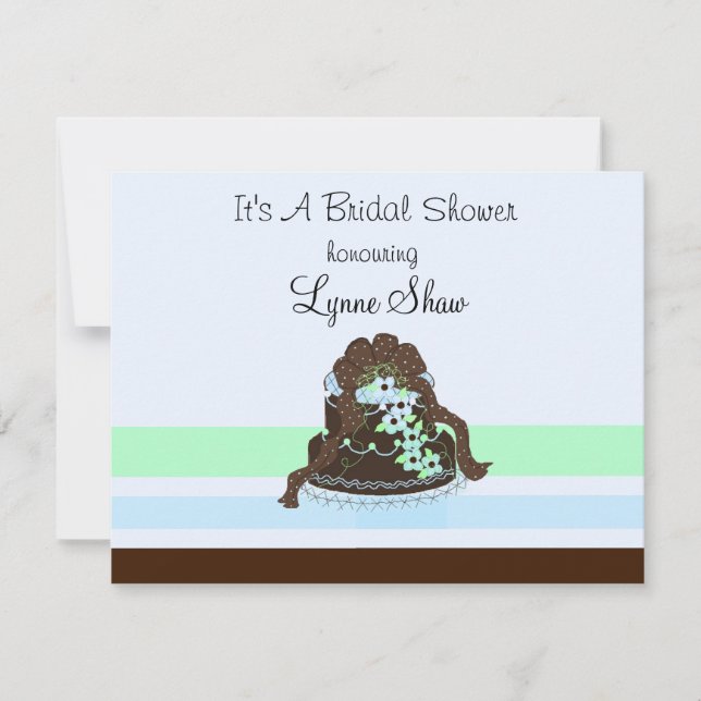 Invitation au chocolat et à la douche nuptiale ble (Devant)