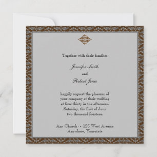 Invitation au chocolat et à l'argent Mariage damas