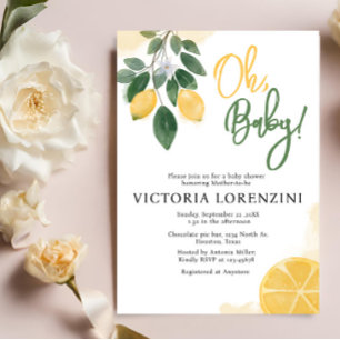 Invitation au citron Oh Baby shower