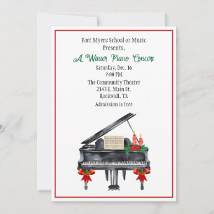 Invitation au concert de musique de piano de vacan