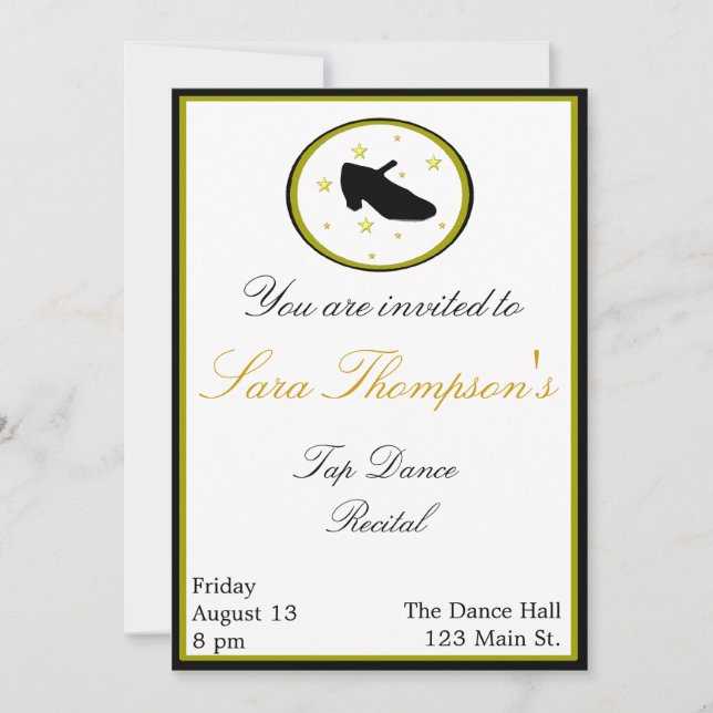 Invitation au considérant de danse du robinet (Devant)