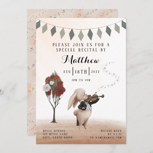 Invitation au considérant Violon (Devant / Derrière)