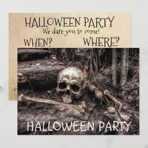 Invitation au crâne de la fête d'Halloween personn
