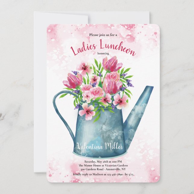 Invitation au déjeuner Bouquet printanier dans un  (Devant)