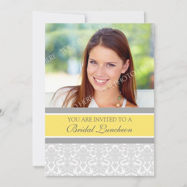 Invitation au déjeuner de la mariée Lemon Grey Dam (Devant)