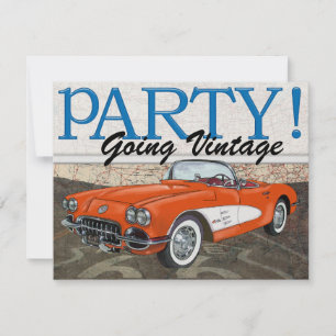 Invitation Au-dessus de la colline - Route 66 - Voitures Vint