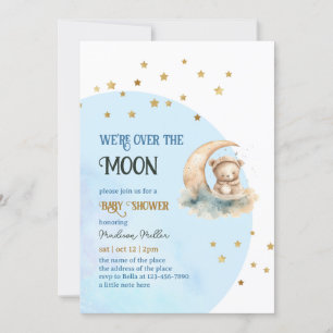 Invitation Au-Dessus De La Lune Baby shower Déchets Billets R