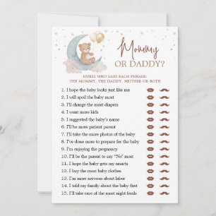 Invitation Au-dessus de la lune Baby shower maman ou papa car