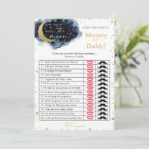 Au-dessus de la lune Baby shower maman ou papa car