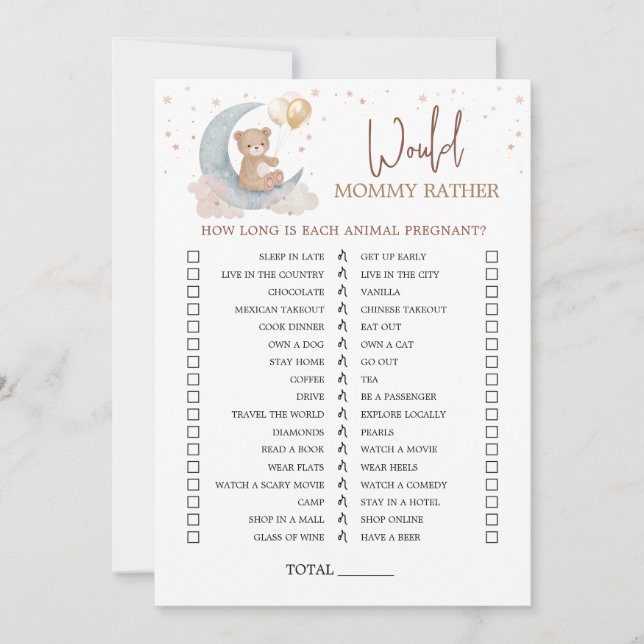 Invitation Au-dessus de la lune Baby shower serait maman Plut (Devant)