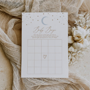 Invitation Au-dessus de la Lune Boy Baby shower Bingo Jeu
