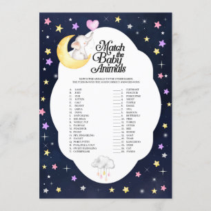 Invitation Au-Dessus De La Lune Elephant Match Les Bébés Anim