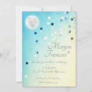 Invitation Au-dessus de la lune - Mariage étoilé
