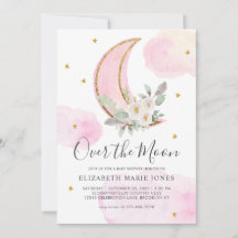 Au-dessus de la lune rose or Dreamy fille Baby sho