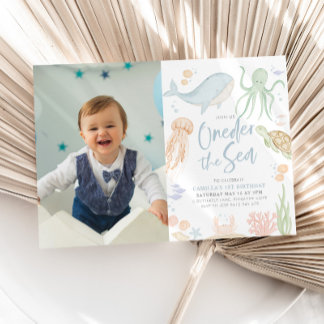 Invitation Au-Dessus De La Mer Premier Anniversaire Sous La M