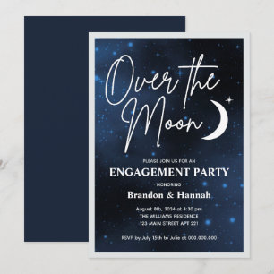 Invitation Au-Dessus De La Partie D'Engagement Lune