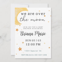 Au-dessus de l'Invitation Baby shower de la Lune