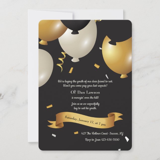 Invitation Au-dessus de l'invitation d'anniversaire de (Devant)