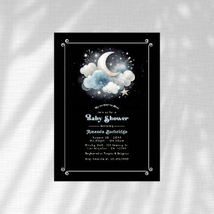 Invitation Au-dessus du Baby shower céleste de la Lune