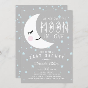 Invitation Au-Dessus Du Baby shower Du Garçon Lune