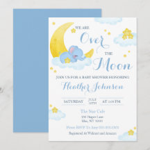Au-Dessus Du Baby shower Eléphant De La Lune